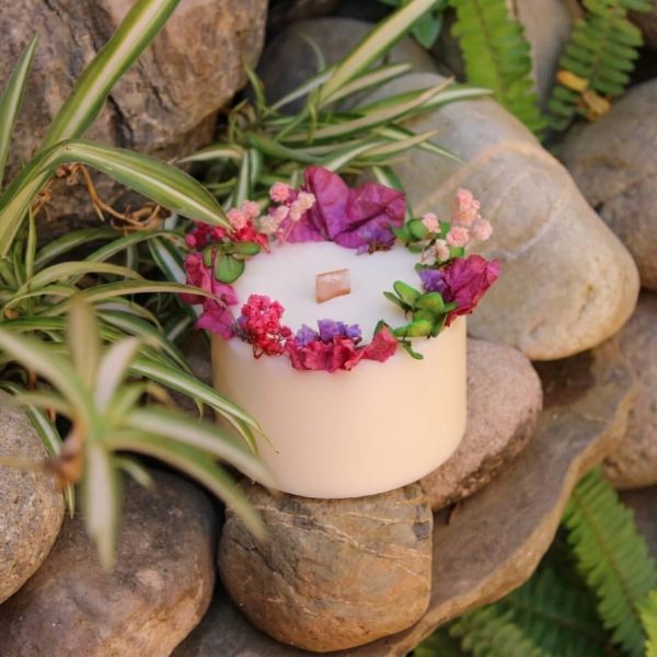 Bougie florale grand modèle